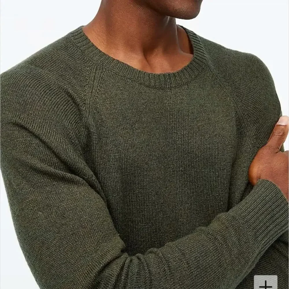 J. Crew Crewneck Sweater in Supersoft Lambswool Faded Forest Green Size M